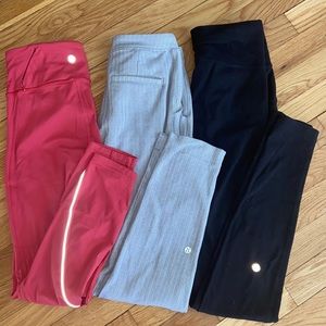 Lululemon 3 pairs pants size 6